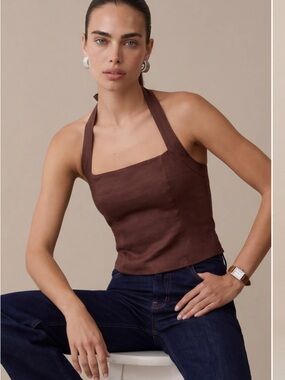 NWT Kourt Dixie Linen Halterneck Jenni Kayne
Factory Few Moda Top 6